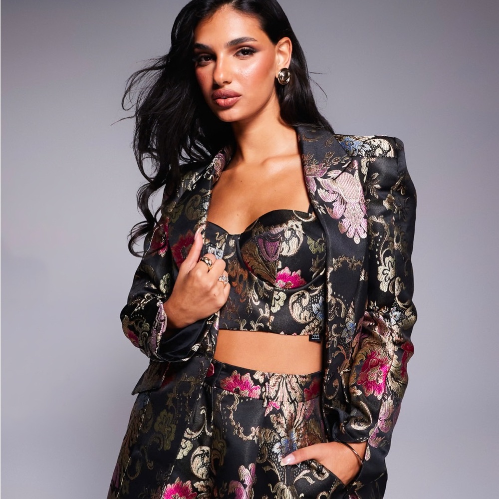 ASOS blazer and bralette set.
